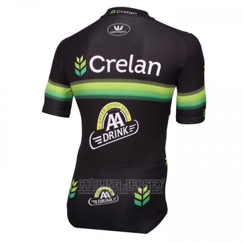 2016 Cycling Jersey Crelan AA Black and Green Short Sleeve and Bib Short